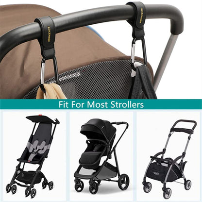 4Pack Universal Baby Stroller Hooks Clips for Hanging Bags and Shopping,Convenient Stroller Straps Accessories Perfect for Uppababy, Babyzen Yoyo, Britax, Bugaboo, Bob, Buggy, Shopping Cart（Black）