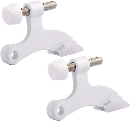 HOMOTEK 2 Pack Hinge Pin White Door Stopper,Adjustable Deluxe Heavy Duty Door Stopper 2-1/2"x1-3/4”,with White Rubber Bumper Tips