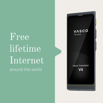 Vasco V4 Language Translator Device | 112 Languages | Free Lifetime Internet in Almost 200 Countries | Cobalt Blue
