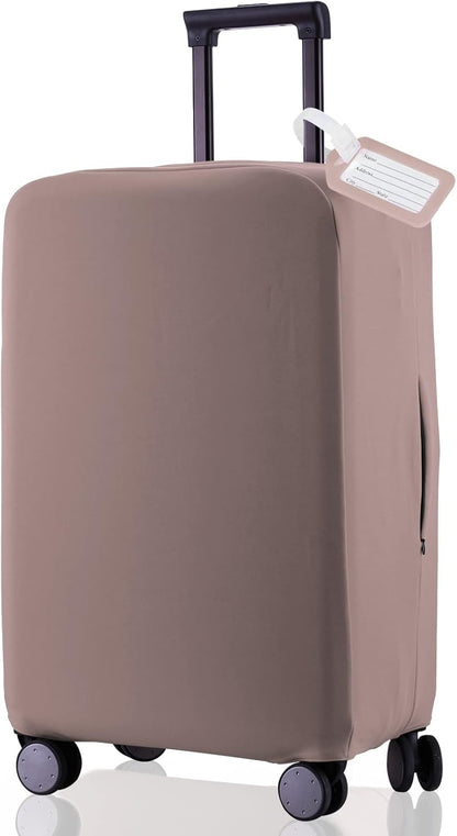 Travel Luggage Cover Suitcase Protector Scratch-Resistant Fit 19-31 Inch, Not Included Suitcase (Khaki, SX(22-23 inch))