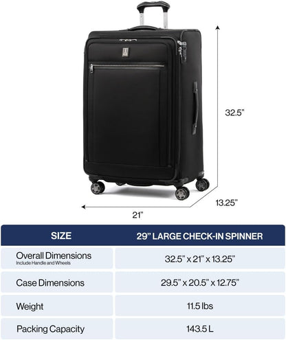 Travelpro Platinum Elite Softside Expandable Checked Luggage, 8 Wheel Spinner Large Suitcase, TSA Lock, Men and Women, Bordeaux Red, Checked Large 29-Inch