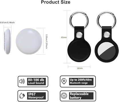 Key Finder, Bluetooth Tracker Tag, Works with Find My (iOS Only),Sound Location, Key Locator Tracker for Luggage, Suitcase, Wallet, Pet, Kid 4 Pack