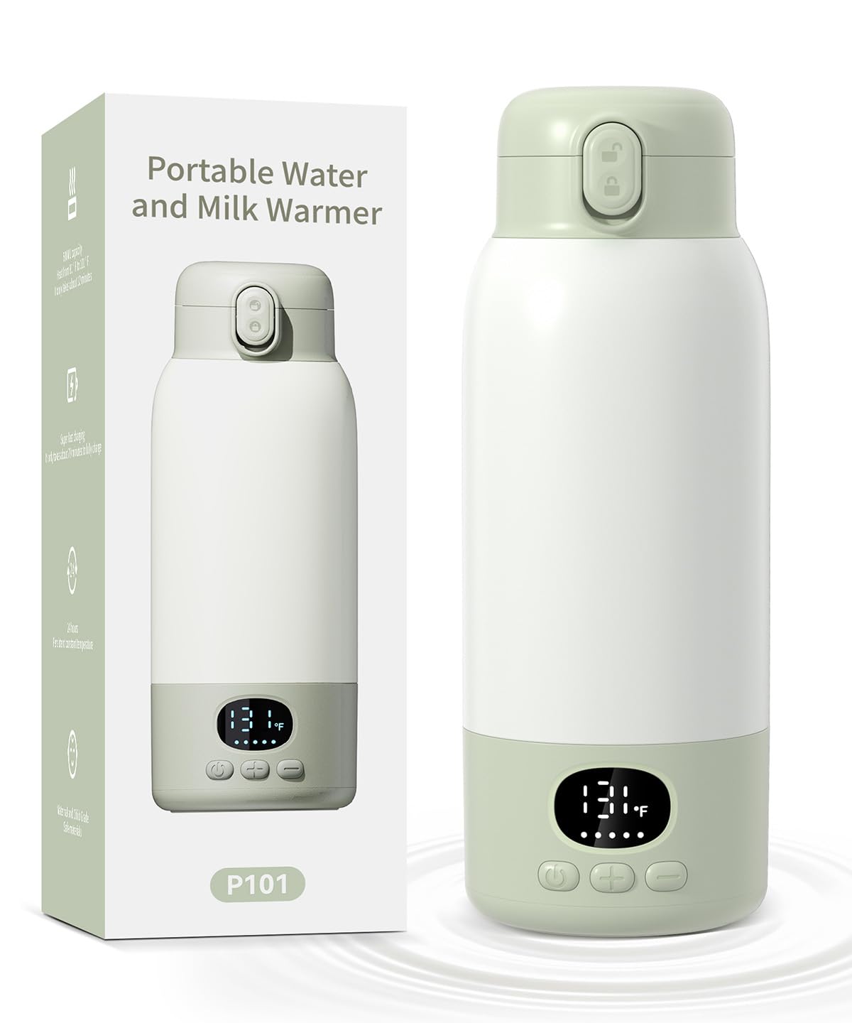 Portable Bottle Warmer 17oz Large Capacity Bottle Warmer for Travel, Fast Heating for Breast Milk Formula and Milk, Suitable for Baby Outdoor Airplane and Car Green5