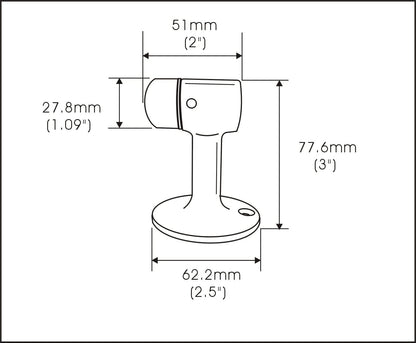 QCAA Solid Brass Door Stop, 3" Height, Satin Nickel, 1 Pack, Made in Taiwan