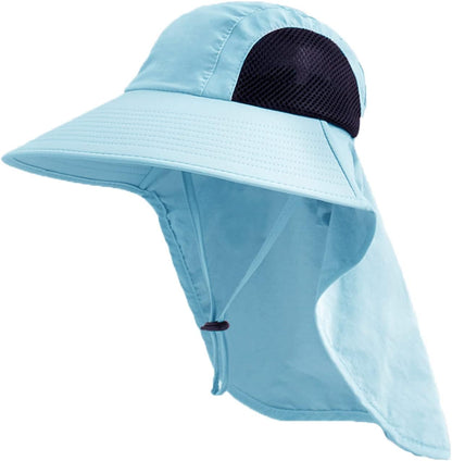 Sun Hat for Men Women with Neck Flap,UPF 50+ UV Protective Hiking Fishing Hats,Wide Brim Sun Hat for Women&Men