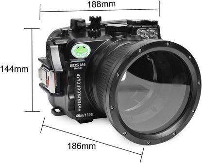 Sea frogs Underwater Camera Case Compatible with Canon EOS M6 Mark II 15-45MM 18-55MM IPX8 40m/130ft Maximum Diving Depth Waterproof Camera Housing for Diving, Surfing, Rowing, Skiing