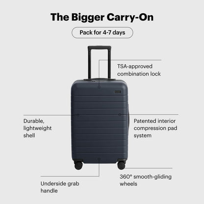 Away Bigger Carry-On Luggage, Lightweight Hardside Large Suitcase with Spinner Wheels, TSA Lock, Airline Approved, Sea Green