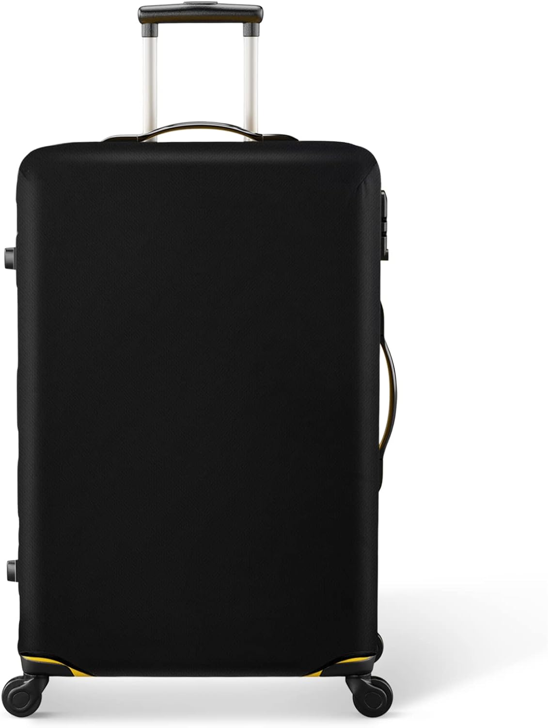20 Inch PVC Luggage Protector Covers for TSA Approved Clear Suitcase Cover Protector Transparent Luggage Protective Cover Set (Black, Suitable for 19"-20")