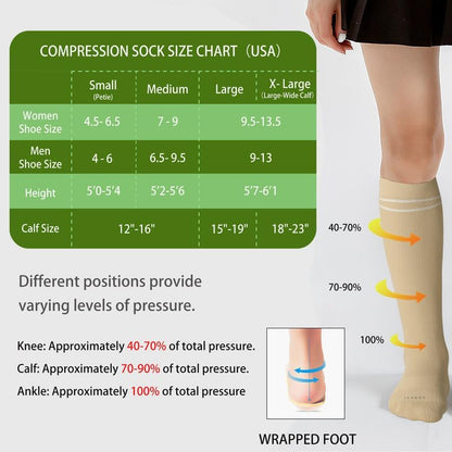 LEVSOX Viscose Made from Bamboo Compression Socks for Pregnant Women 20-30 mmHg Knee High Cute Mens Supports Socks for Travel