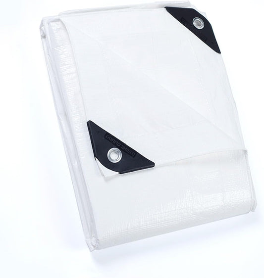 GUARD SHIELD Tarp White 8x12 Feet Multi Purpose Waterproof Poly Tarp Cover 5mil (2-Pack)