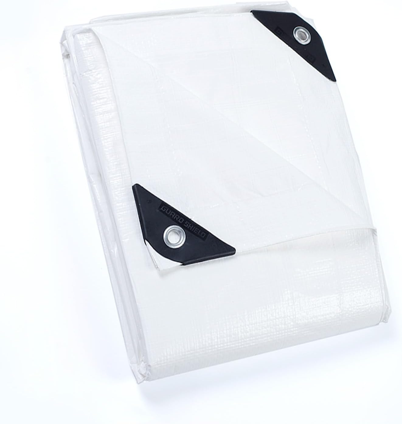GUARD SHIELD Tarp White 8x8 Feet Multi Purpose Waterproof Poly Tarp Cover 5mil (2-Pack)