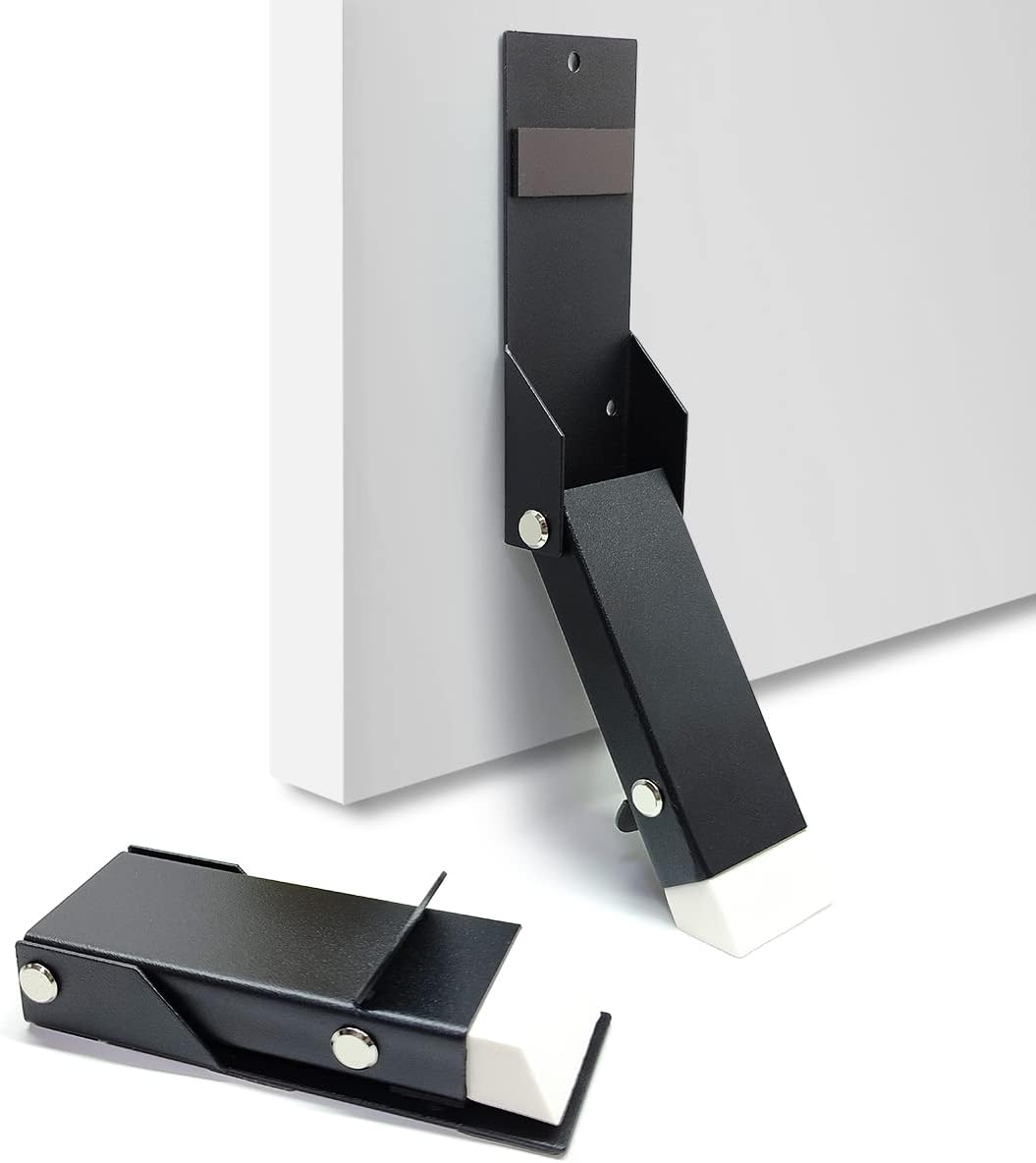 Door Stoppers 2 Pack, Self Adhesive Door Holder, No Drilling Door Stopper, Door Holder to Keep Door Open, Soft Rubber Tips & Anti Slip, Drop Stops & Easy Install