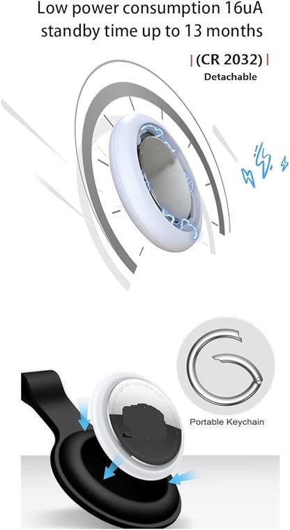 Key Finder, Bluetooth Tracker Tag, Works with Find My (iOS Only),Sound Location, Key Locator Tracker for Luggage, Suitcase, Wallet, Pet, Kid 4 Pack