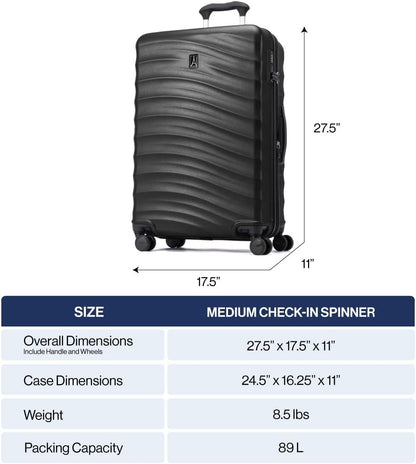 Travelpro Maxlite Air V2 Hardside Expandable Checked Luggage, 8 Spinner Wheels, Lightweight Hard Shell Suitcase, TSA lock, Teal, Checked Medium 25-Inch