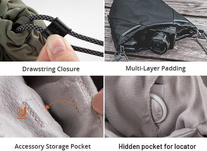 PGYTECH OneGo Small Camera Bag, Cute Drawstring Camera Pouch Handbag Compatible with Mirrorless Cameras/Nikon/Canon/Sony/Fujifilm, for Instax/Action Cameras, Yellow