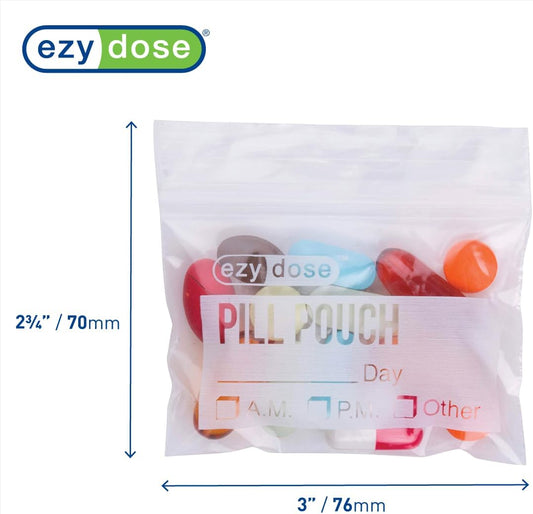 Ezy Dose Disposable Pill Pouches, Pill and Vitamin Storage, Clear, 50 Count