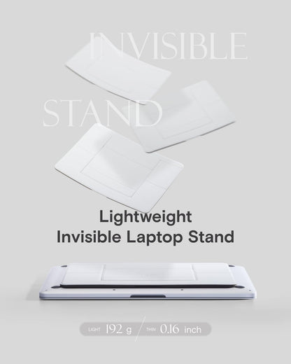 MOFT Invisible Laptop Stand for Desk, Stick-Free Tablet and Computer Stand with Dual-Angle, Foldable&Portable Laptop Riser Holder, Fits 7-11" Tablets&11-14" Laptops, Jet Black (Non-Adhesive Version)