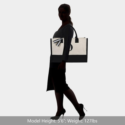 TOPDesign Embroidery Initial Canvas Tote Bag, Personalized Present Bag, Suitable for Wedding, Birthday, Beach, Holiday, is a Great Gift for Women, Mom, Teachers, Friends, Bridesmaids (Letter O)