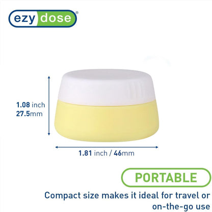EZY DOSE Silicone Jar, Multi-Purpose Travel-Sized Container, Washable and Reusable, Versatile and Durable Container for Storage, Jewelry Holder Organizer, Blue, Yellow, and Green, BPA Free, 3-Pack