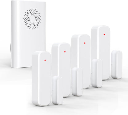Wireless Door Chime, Door Open Sensor Alarm When Entry Business/Office/Store (500ft Range 51 Ringer Adjustable Volume) Home Alert Bell for Kid/Toddler Safety,1 Receiver +4 Sensors