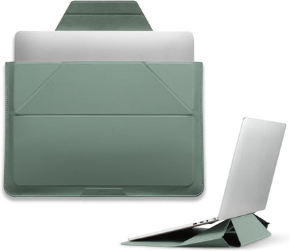 MOFT Laptop Carry Sleeve, 2-in-1 Laptop Bag & Stand for 16" MacBook Air/Pro & Dell/HP/Lenovo/Asus, Stylish Slim Computer Sleeve Bag with Expandable Storage for Computer Accessories, Seafoam