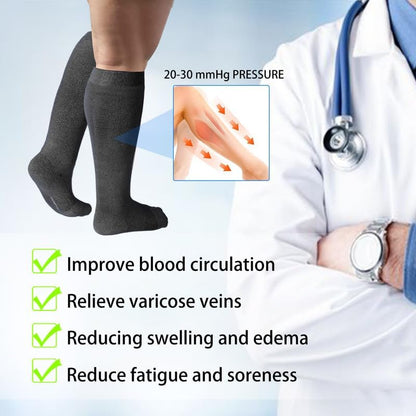 LEVSOX Viscose Made from Bamboo Compression Socks for Pregnant Women 20-30 mmHg Knee High Cute Mens Supports Socks for Travel