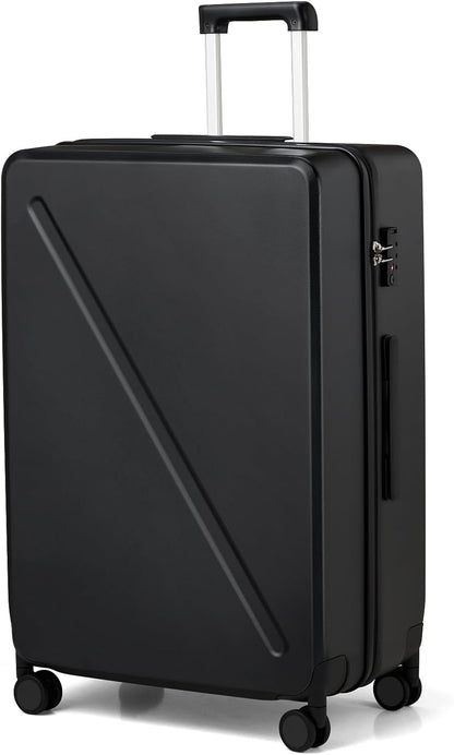 MILADA 28 Inch Hard Shell Luggage - Large Checked Suitcase With Wheels, TSA Approved, For Long Trips - Black
