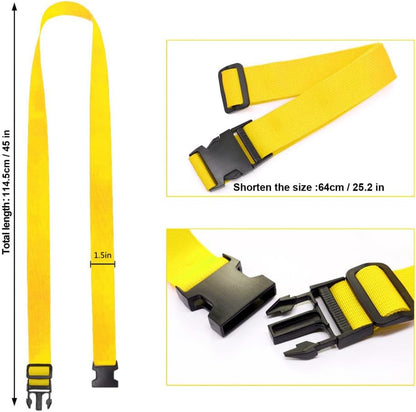 4Pack Luggage Straps for Suitcases, Travel Connector for Carry On Bag, Add Bag to Connect Two Suitcases, Adjustable Belt Attachment Accessories for Connect Your 3 Luggages, Yellow