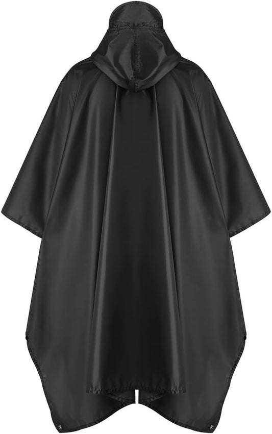 salamra Hooded Rain Poncho Waterproof Raincoat Jacket for Men/Women/Adults with Pocket