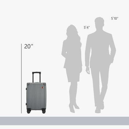 20 Inch Carry on Luggage,Airline Approved 22x14x9 Hard Shell Carry on Suitcase with 360° Spinner Wheels,TSA Lock and Lightweight Hardside Carry-on Luggage for Travel (Grey, 20 Inch)
