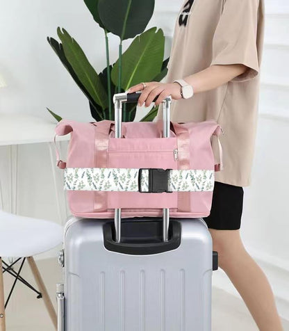 Luggage Straps for Suitcases Travel Belt Accessories, Cute Suitcase Strap, Adjustable Luggage Belt Strap, Heavy Duty with Quick-Release Buckle Luggage Strap Watercolor Boho Leaf