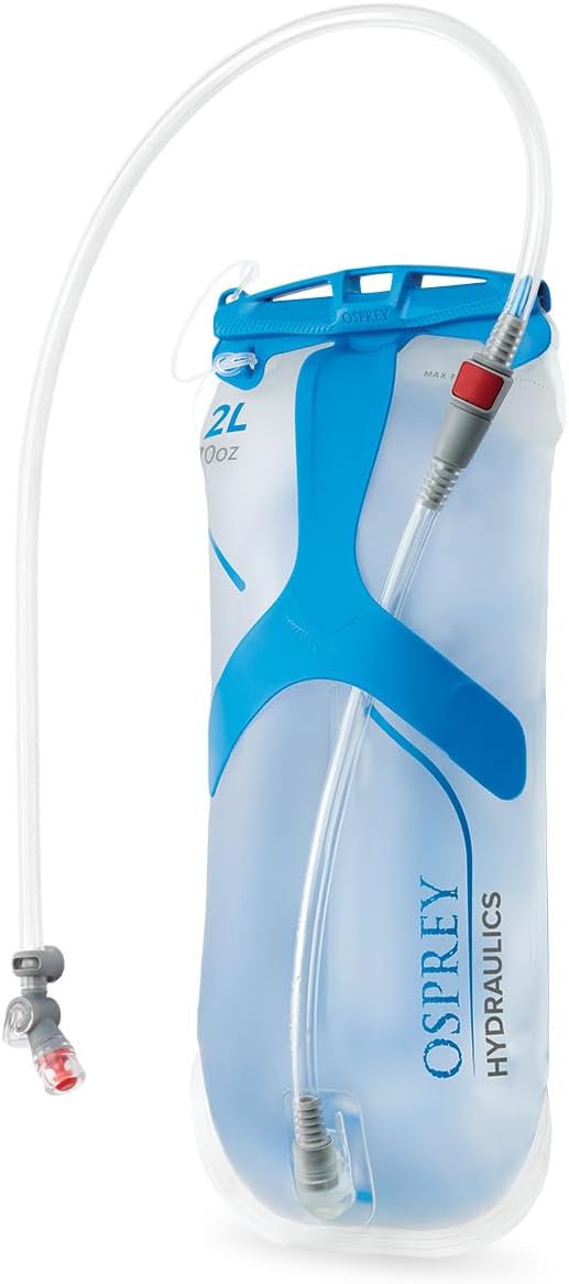 Osprey Hydraulics 3L Backpack Water Reservoir with Bite Valve - BPA-Free, Leakproof Hydration Bladder with QuickConnect and Slide-Seal - Compatible with Most Hiking and Biking Packs, Clear