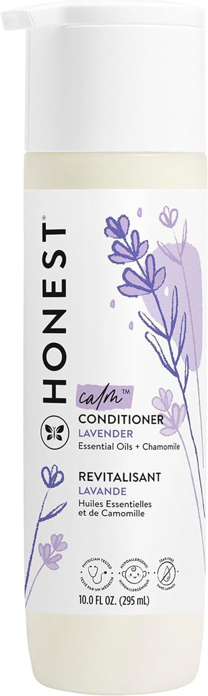The Honest Company Silicone-Free Conditioner | Gentle for Baby | Naturally Derived, Tear-free, Hypoallergenic | Lavender Calm, 10 fl oz