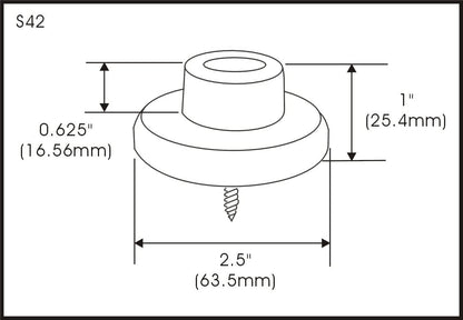 QCAA Stainless Steel Wall Mount Concave Door Stop, 2-1/2" Diameter, ORB Oil Rubbed Bronze, 12 Pack