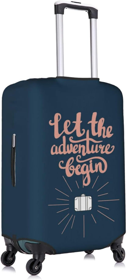 Let The Adventure Begin Luggage Cover Washable Suitcase Protector, Luggage Tag Travel Birthday Gifts For Men Women (L 26-28 Inch Luggage)