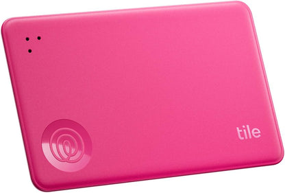 Tile by Life360 Slim - Wallet Finder, Bluetooth Tracker and Item Locator for Luggage Tags, Passports and More. Both iOS and Android Compatible. Phone Finder. 1-Pack (Pink Punch)