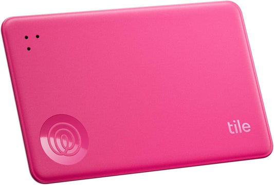 Tile by Life360 Slim - Wallet Finder, Bluetooth Tracker and Item Locator for Luggage Tags, Passports and More. Both iOS and Android Compatible. Phone Finder. 1-Pack (Pink Punch)