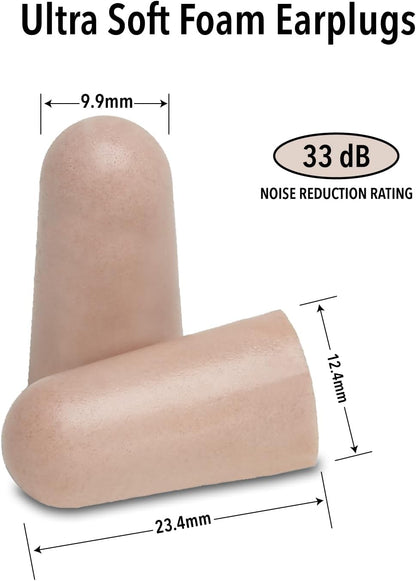 Mack's Ultra Soft Foam Earplugs, 3 Pair - 33dB Highest NRR, Comfortable Ear Plugs for Sleeping, Snoring, Travel, Concerts, Studying, Loud Noise, Work | Made in USA