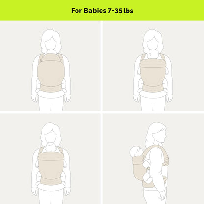 NEST BLANCHE Baby Carrier – Soft Cotton Linen Blend with Magnolia Jacquard Design, Adjustable and Ergonomic for Newborns and Toddlers (Teal)
