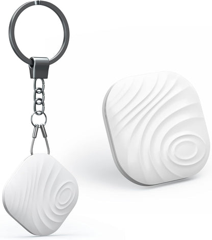 Key Finder, Bluetooth Tracker Item Locator with Key Chain for Keys Pet Wallets or Backpacks and Tablets, Batteries Include (White, 1 Pack)