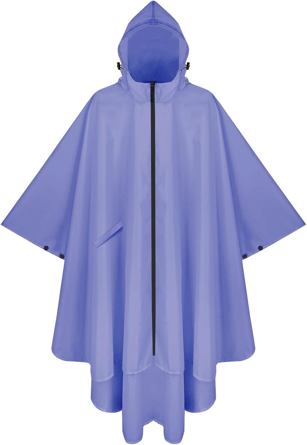 PTEROMY Hooded Rain Poncho for Adult with Pocket and Zipper, Waterproof Lightweight Raincoat for Men and Women