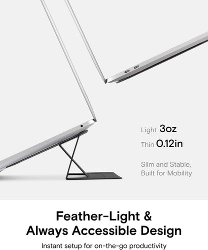 MOFT Laptop Stand for Desk, Adhesive MacBook Computer Stand with 2 Adjustable Viewing Angles, Foldable and Portable Laptop Riser Compatible with 11"-16" Laptops, Earthen Beige