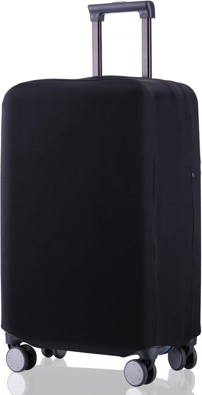 Travel Luggage Cover Suitcase Protector Scratch-Resistant Fit 19-31 Inch, Not Included Suitcase (Black, 2XL(30-31inch))