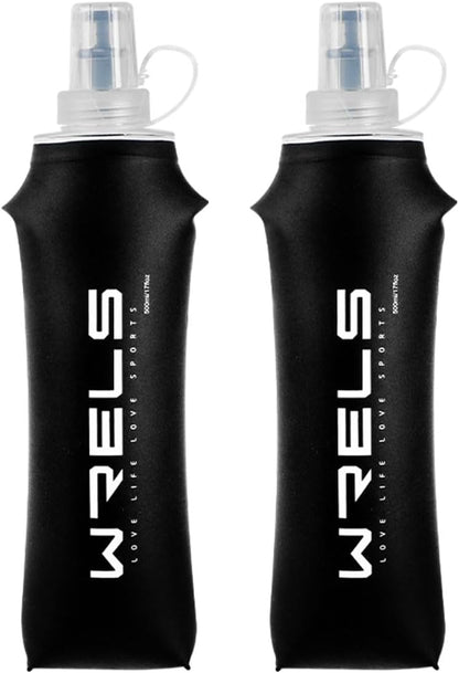 Folding Soft Flask Portable Collapsible Running Lightweight Water Bottle for Outdoor Sports,Travel with Mouthpeice Cover