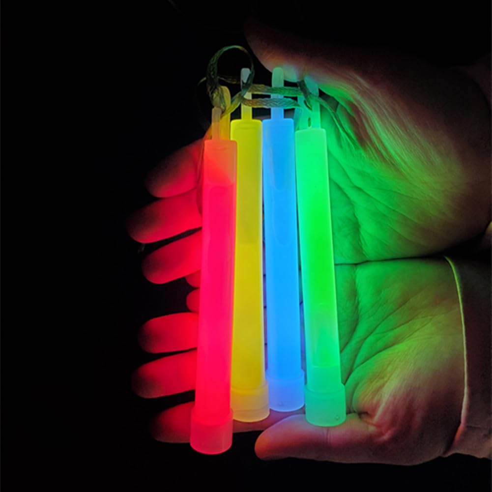 Glow Fever Emergency Safety Military Grade Glow Sticks; 10pcs, 6" Ultra Bright Glow Sticks with 12 Hours Duration. Great for Hiking, Party, Camping, Blackouts, Hurricane and Survival Kits (Red)