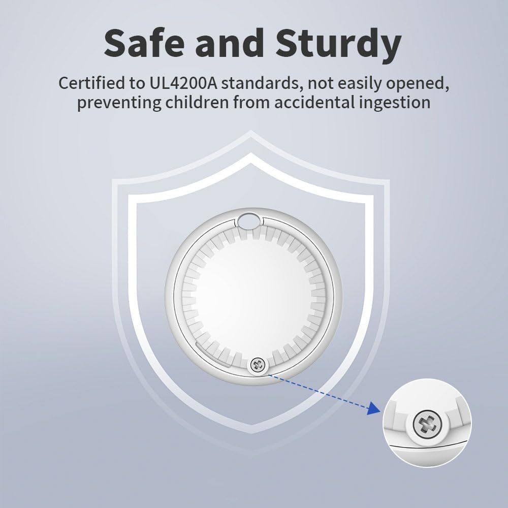 Smart Tag Tracker Works with Apple Find My, IP65 Waterproof and Replaceable Battery, Bluetooth Tracker Item Locator for Key Pet Wallet Backpack Luggage, 2 Pack, White (Not for Android or Huawei)