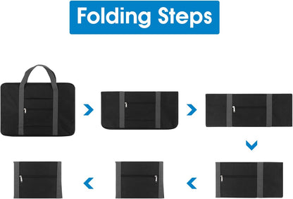 Narwey Carry on Luggage 22x14x9 Airline Approved Foldable Duffle Bag for Travel Packable Duffel Bag for Traveling Airplane for Women and Men 40L (Black (With Shoulder Strap))
