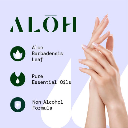 ALOH Hand Sanitizer Spray Liquid 3-pack | Lemongrass | 70% Alcohol Hydrating Hand Sanitizer Spray with Essential Oil, for Kids & Adults | 2oz Travel Size Bottle