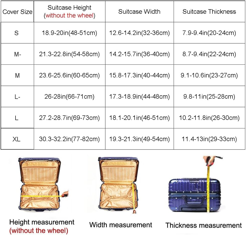 MosaiRudo Thicker Luggage Cover Elastic Suitcase Cover Protector Fits 18-32 Inch Suitcase Travel Accessories (Rainforest, S)
