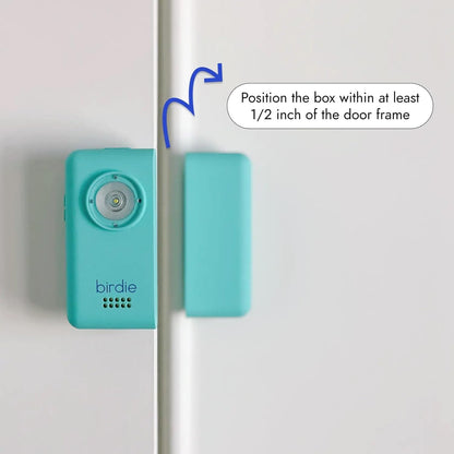 She's Birdie - The Original Personal Safety Door Alarm for Travel, at Home, or Window Security - Portable, Loud Siren, Flashing Light Alert + Built in Flashlight, Rechargeable, Rental Safe (Aqua)